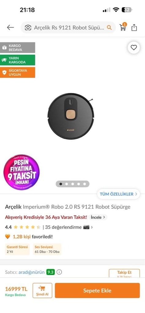 arçelik robot süpürge - 9