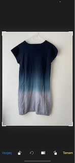 Gri Tie-Dye Kadın Tişört Elbise - 2