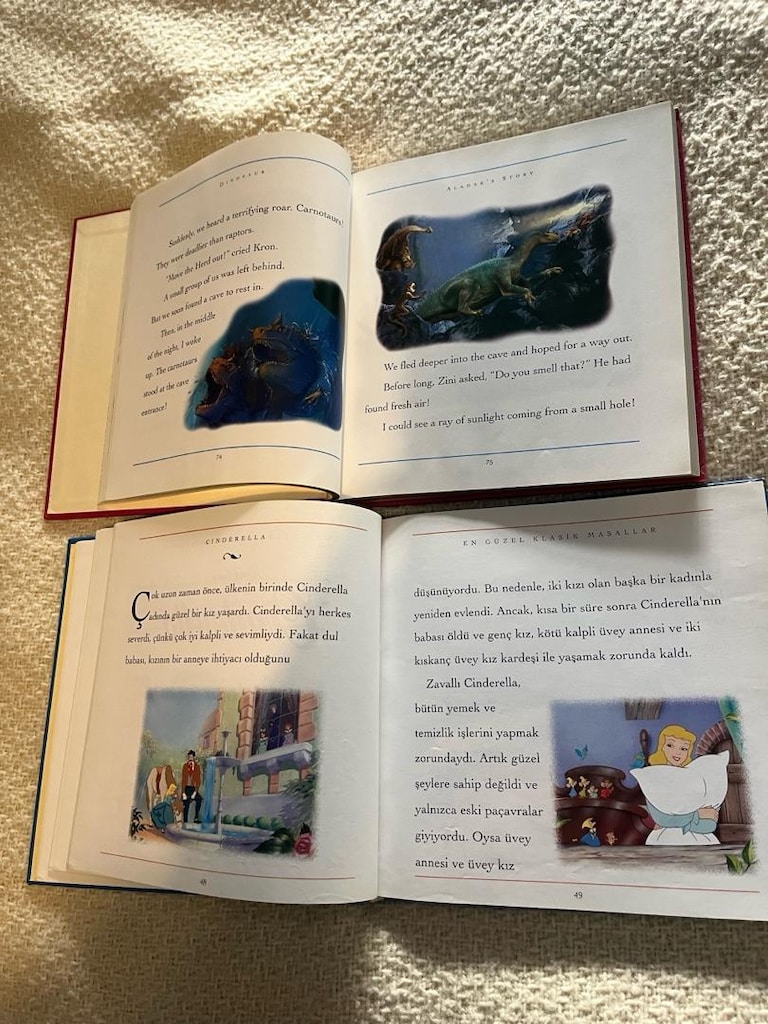 Disney öykü kitabı 2 adet, İngilizce ve Türkçe - 3