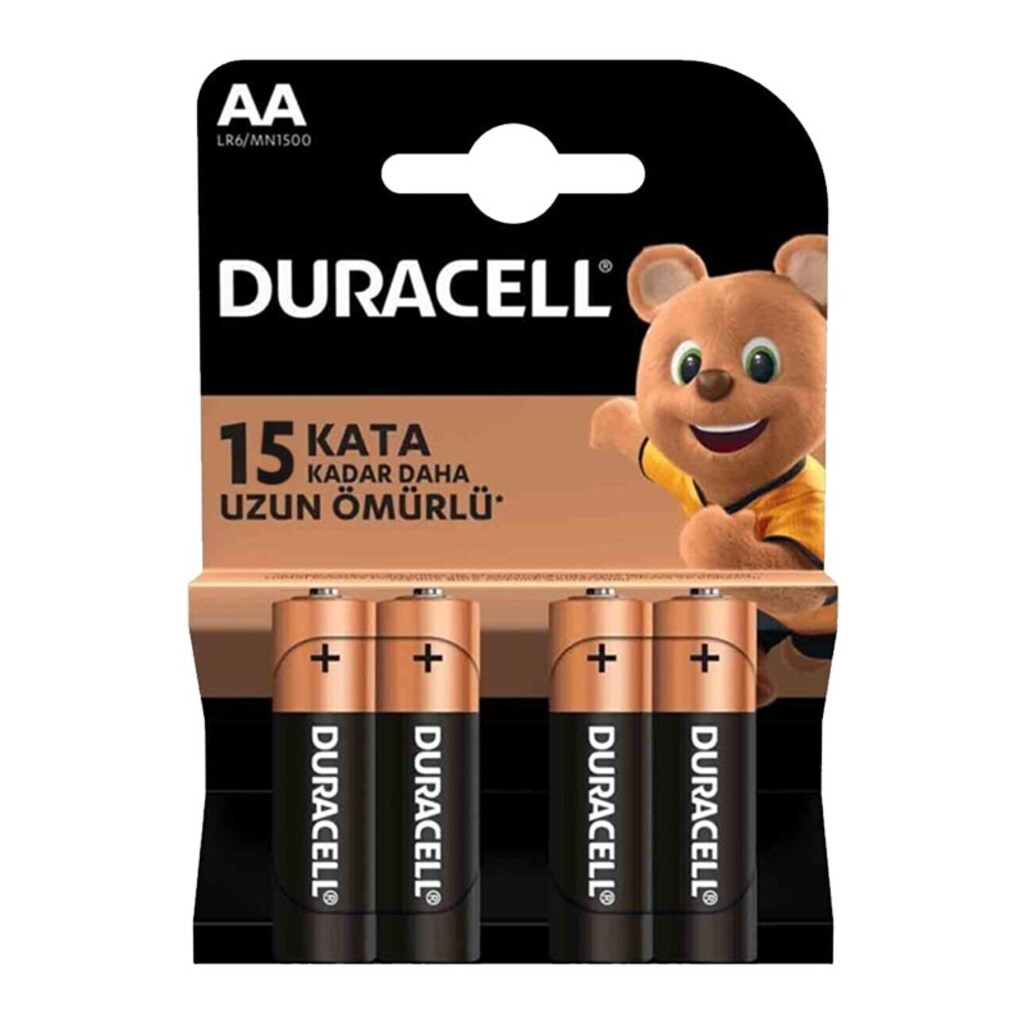 DURACELL LR6/MN1500 AA 1.5VOLT ALKALİN KALEMPİL 4'LÜ PAKET FİYAT
