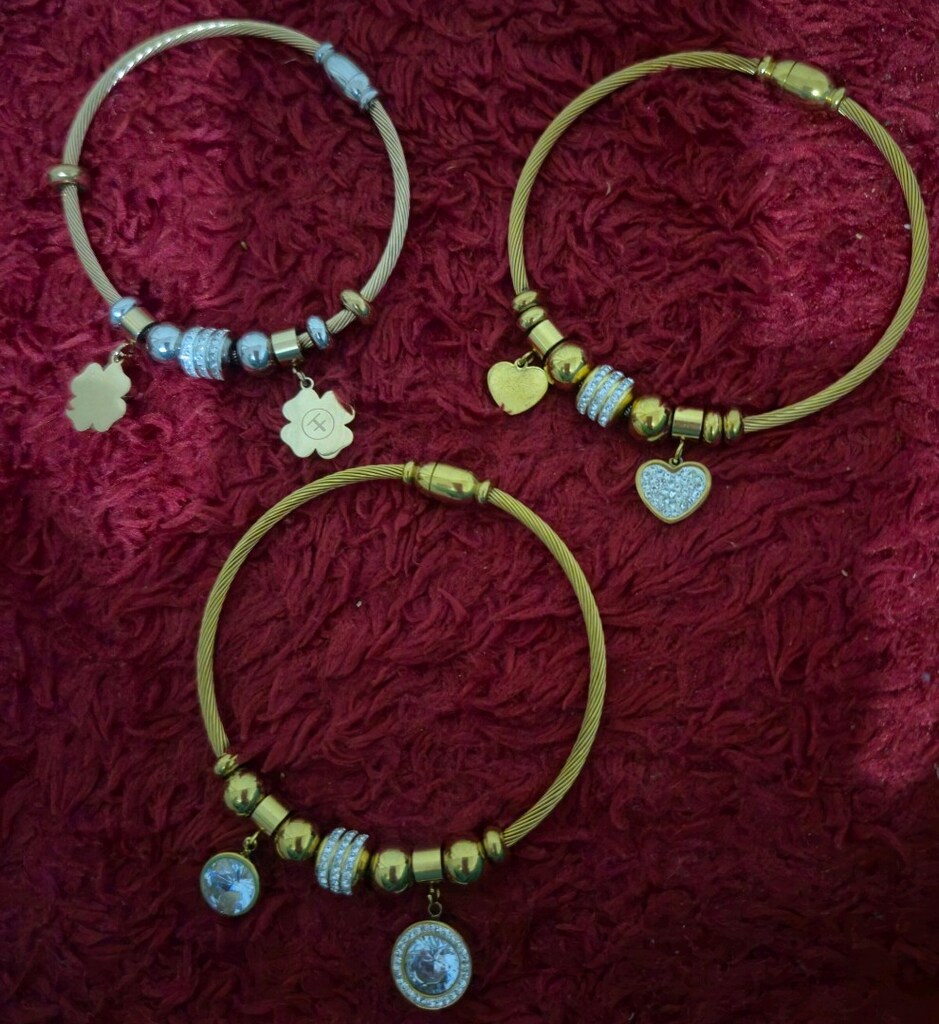 Gold Charm Detaylı Bileklik Seti | Mıknatıslı - 3