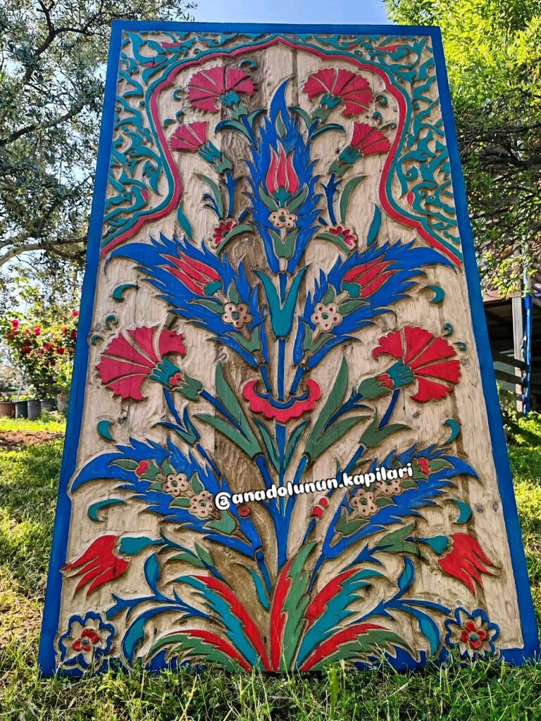 150x85 cm ölçülerinde, tamamen el oyması ve elde boyanmış özel bir çal - 2