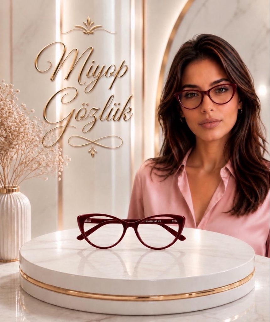 -4 Numara Sıfır Cat Eye Bayan Uzak Gözlük - 8