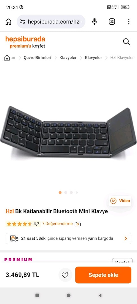 Hzl Bk Katlanabilir Bluetooth Mini Klavye - 5