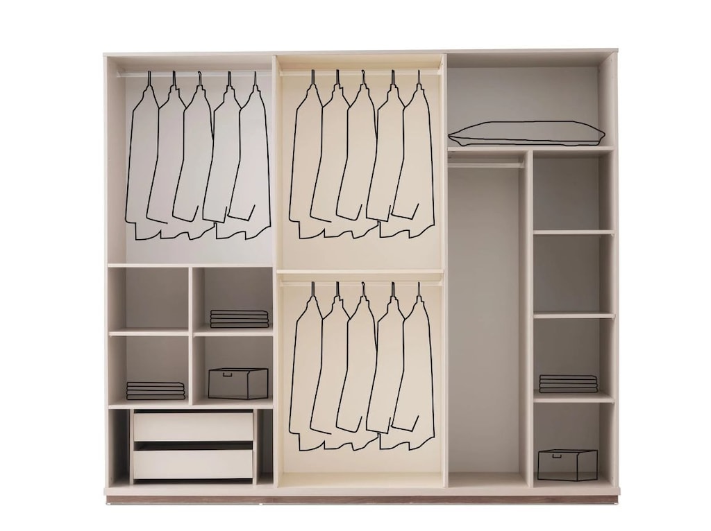 Sıfır , %100 MDF , Panjur kapaklı Gardırop ,6 kapaklı- Kumbeji , Ceviz - 5