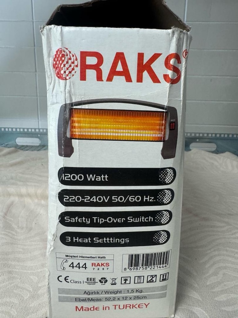 Sıfır Ambalajında Raks Lara 1200W Elektrikli Quartz Isıtıcı - 3