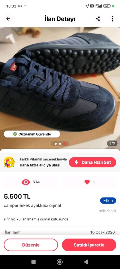 sıfır camper orjinal erkek spor ayakkabi - 3