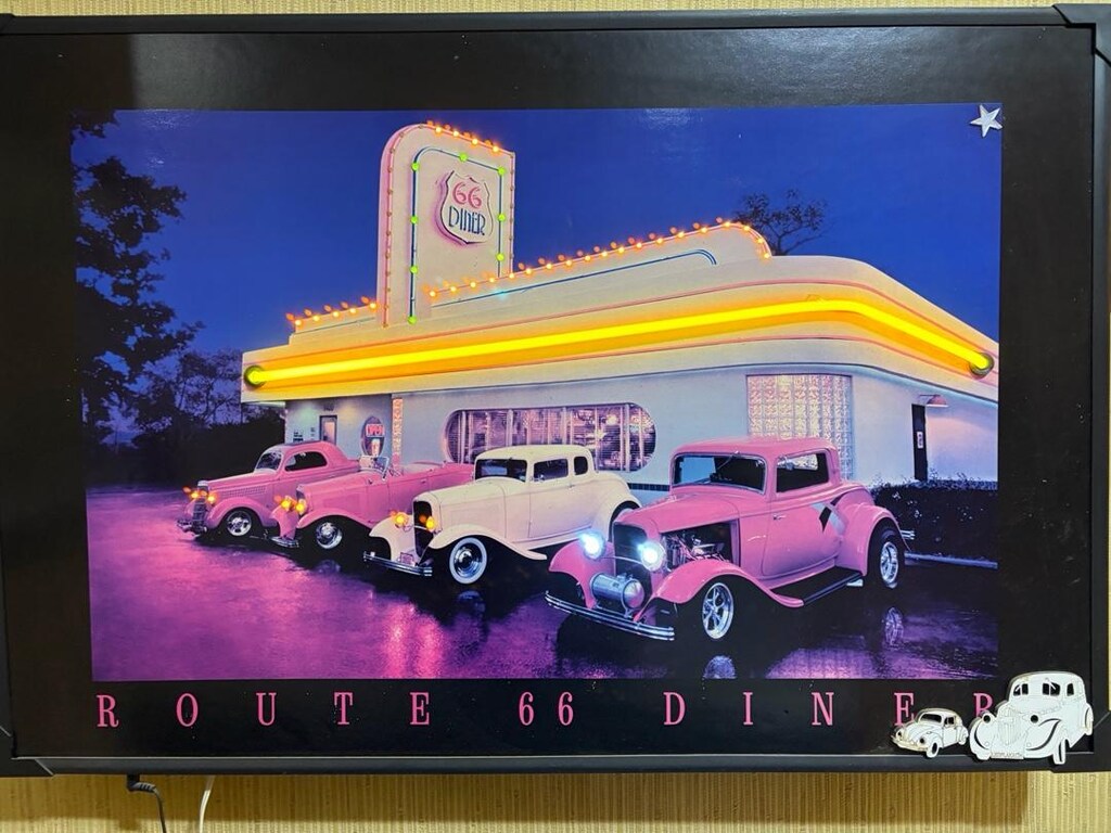 NEON IŞIKLI ARABA FÜGÜRLÜ TABLO 90x60 - 3