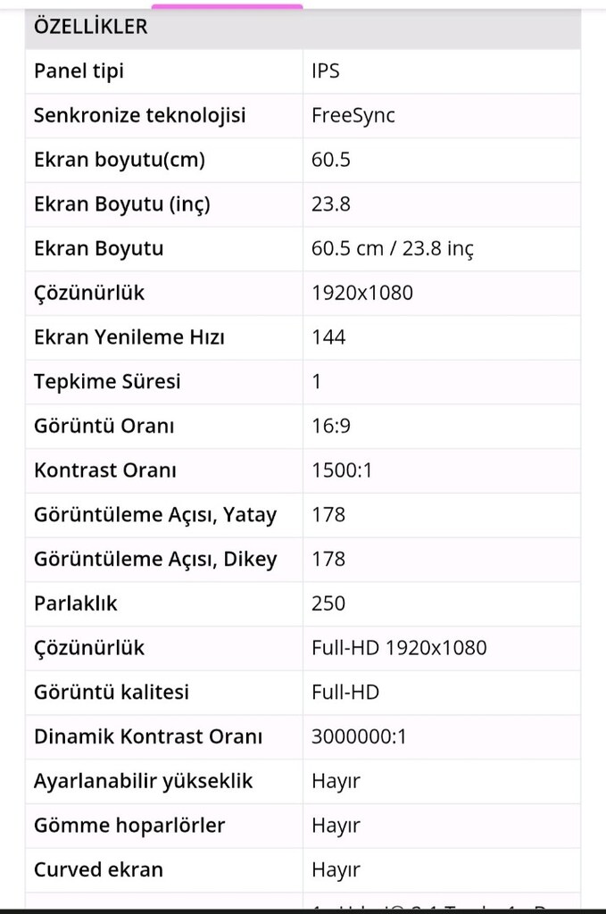 LENOVO LEGİON GAMİNG MONİTÖR 24" 1MS - 6