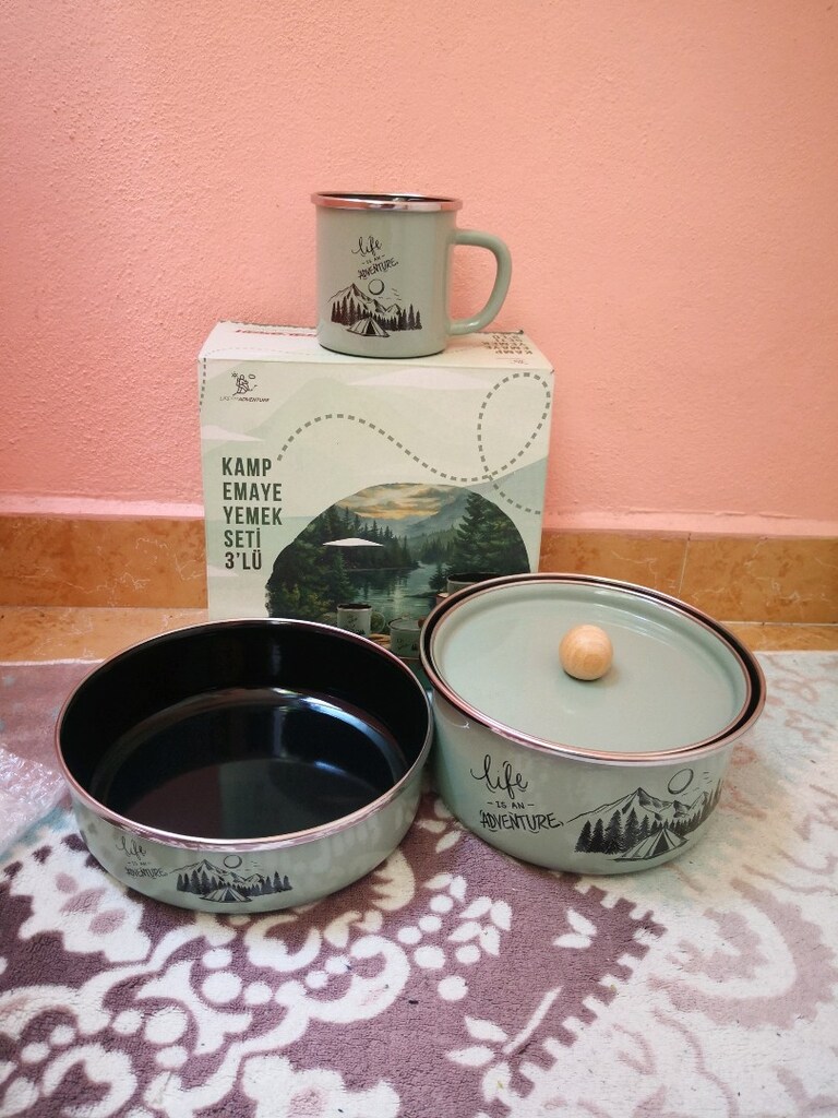 Kamp emaye yemek seti - 3