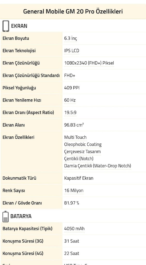 General Mobile GM20 Pro Cep Telefonu TR - 10
