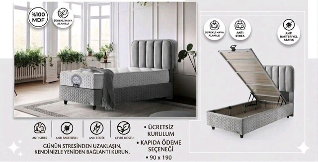 Tek Kişilik Baza Başlık Lüks Yatak