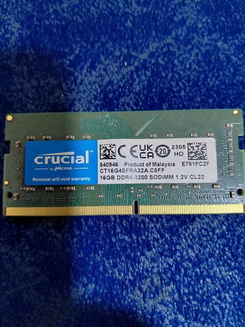 Crucial 32gb (16gb*2)DDR4 3200 SODIMM Notebook Ram