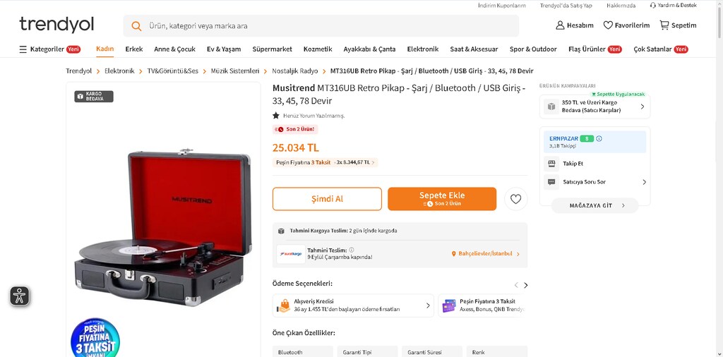Musitrend MT316UB Retro Pikap – Bluetooth / USB / Şarjlı Model - 3