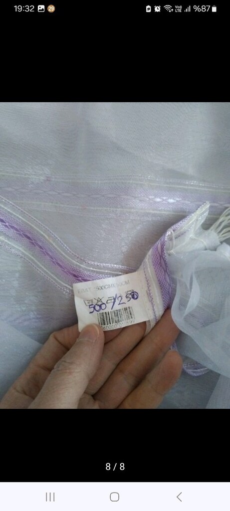 500/260 cm tül beyaz ,mor çizgili - 9