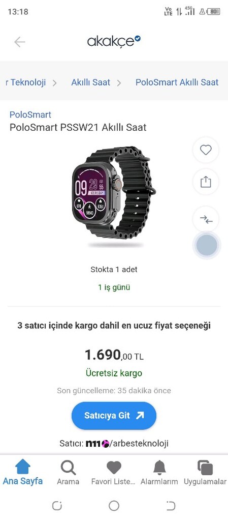 AKILLI SAAT PSSW21 POLOSMART SIFIR ÜRÜN AMBALAJINDA HİZLİ OLUN - 6