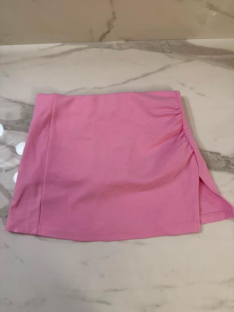 Bershka Pembe Starplez Blüz&Mini Etek - 5