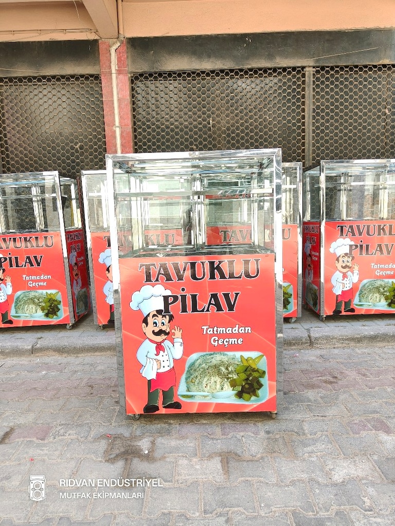 pilav tezgahı seyyar pilav arabası tavuklu nohutlu pilavcı tezgahı - 6