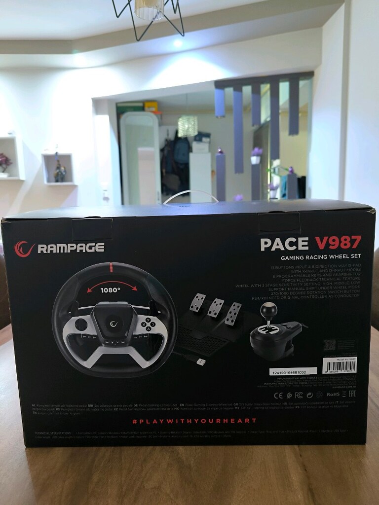1080 DERECE FORCE FEEDBACK ÖZELLİKLİ RAMPAGE PACE V987 DİREKSİYON SETİ - 7