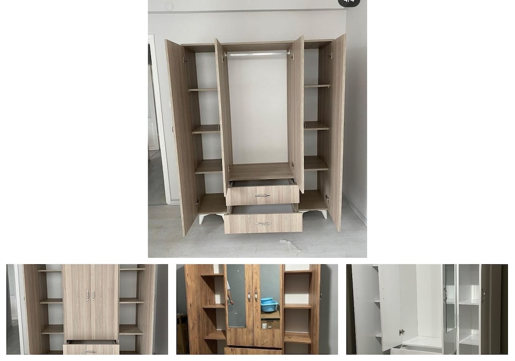 4 kapaklı elbise dolabı cvvermxvze - 4