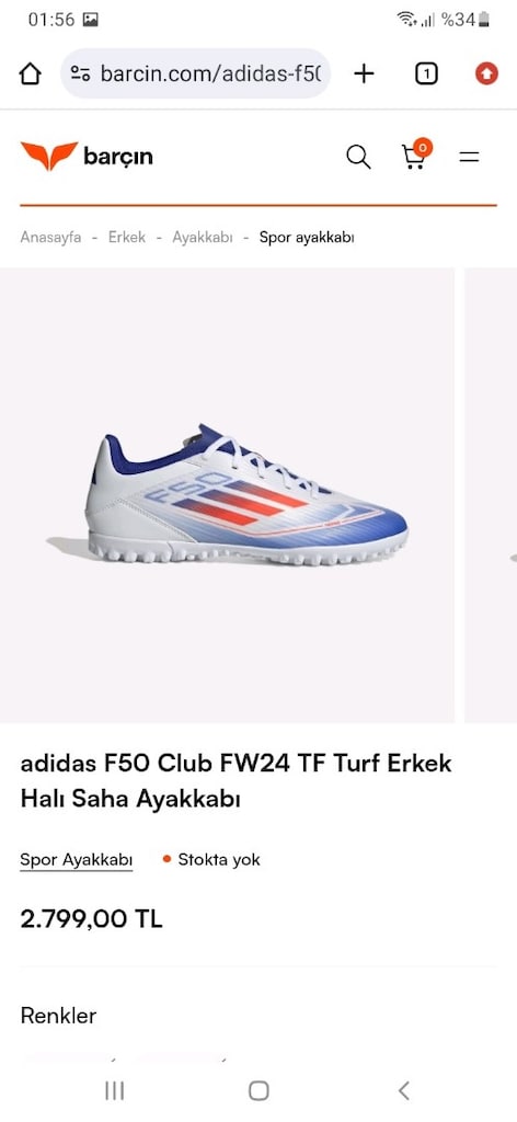 SIFIR - Adidas F50 Halı saha ayakkabısı 42.5 - 3
