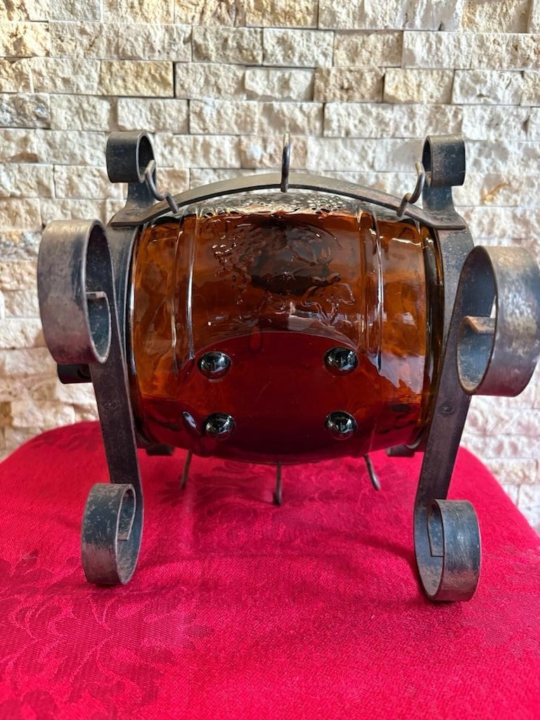 Ferforje Standlı Vintage Cam İçki Fıçısı – 1.5 Litre (Dönem Ürünü) - 8