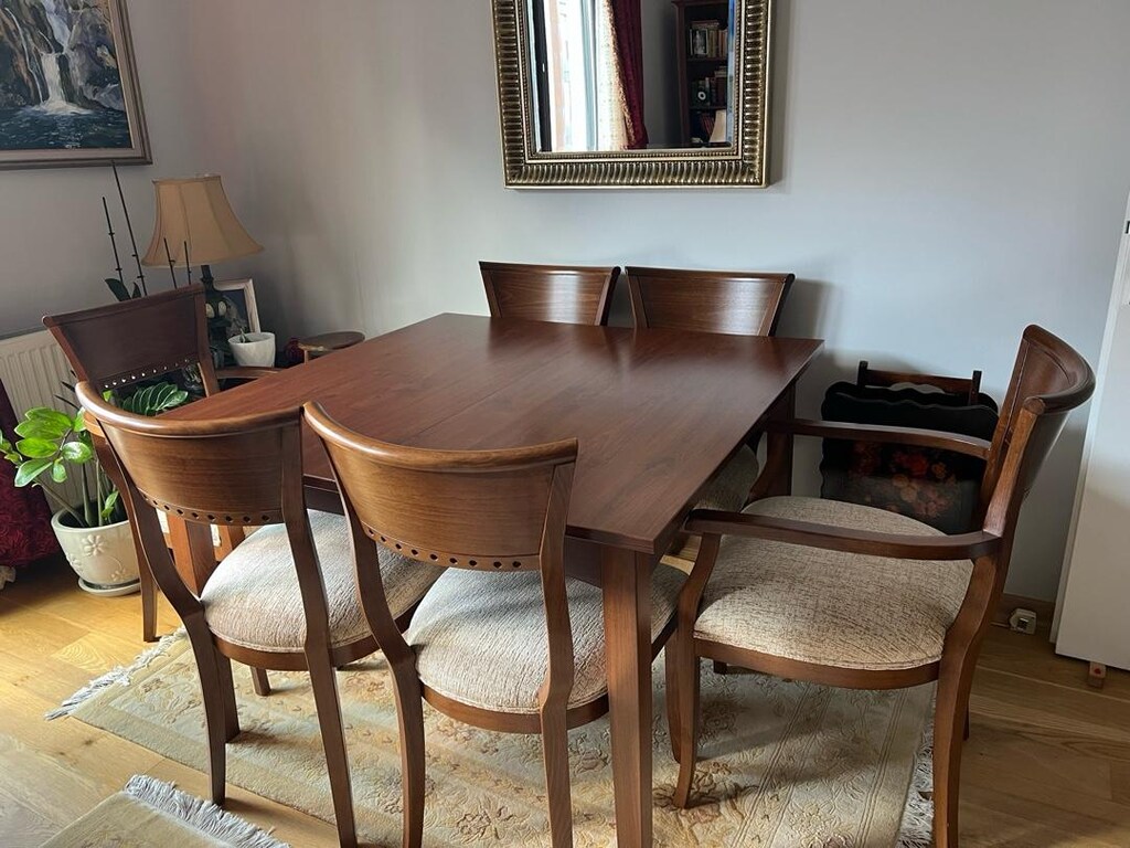 Yemek Masası+6 sandalyesi, Konsol, Kitaplık - 4