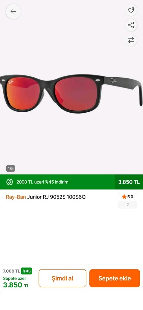 Ray-Ban Güneş Gözlüğü (New Wayfarer Jr) - 7