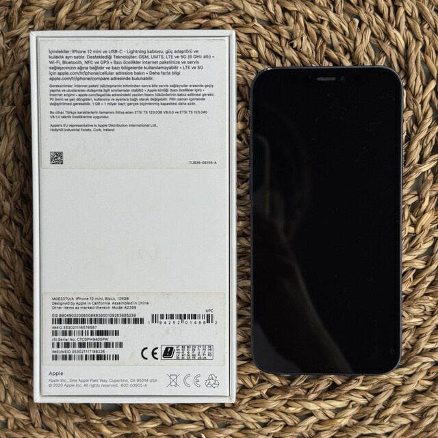 Apple iPhone 12 mini Siyah 128GB (TR Resmi A2399)