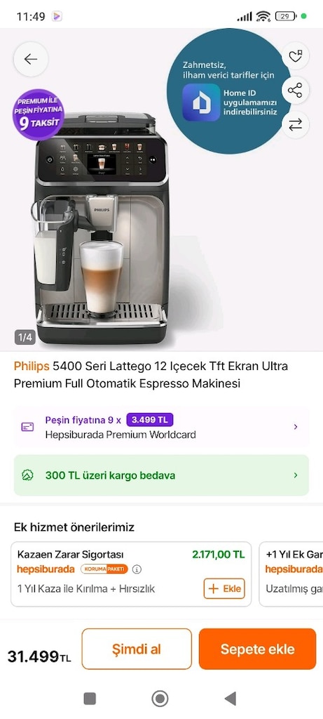 Philips 5400 kahve makinası - 4