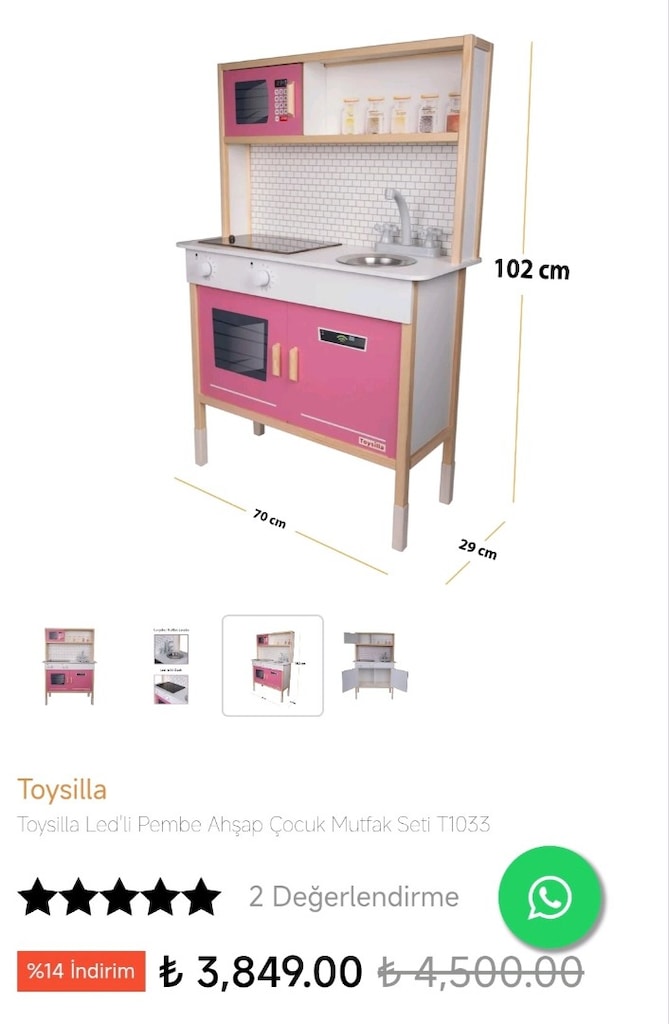 toysilla ahşap çocuk mutfak - 2