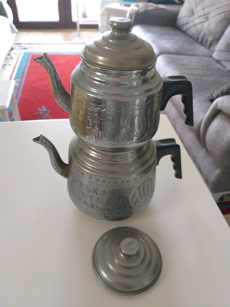 bakır çaydanlık takımı kalayli esabi kef desenli sıfır - 4