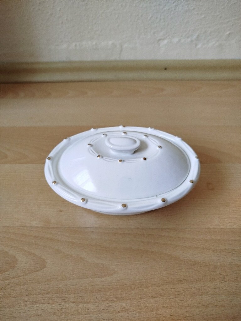 Vintage seramik saklama kabı 16.5x12.5 cm yükseklik 5 cm - 9