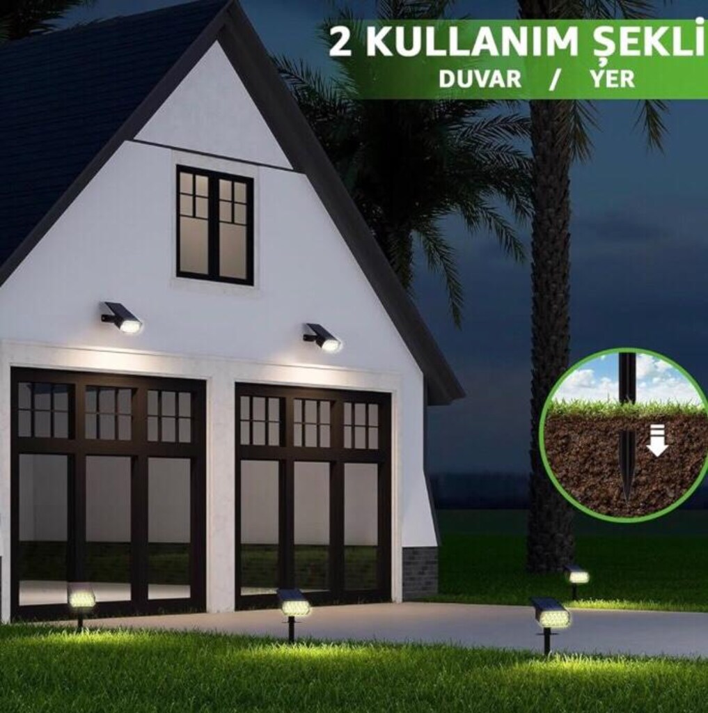 Bahçe Aydınlatması Solar Projektör 2 kutu - 4