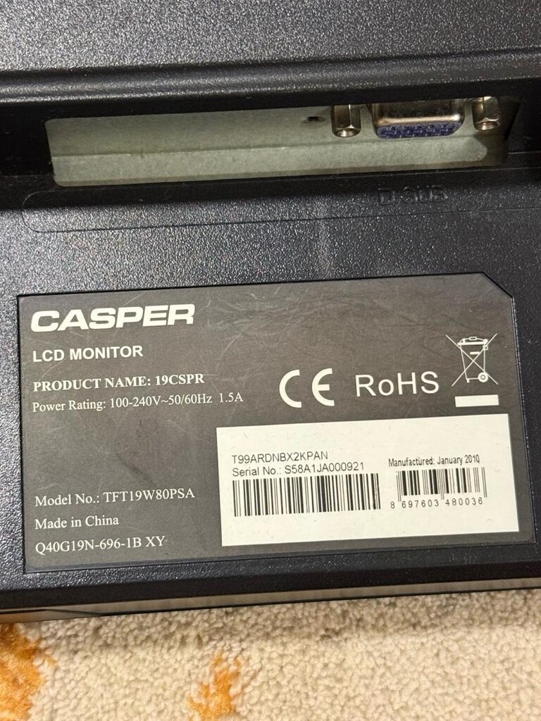 Casper 19" LCD Monitör (Kamera / Ofis / 2. Ekran İçin) - 3