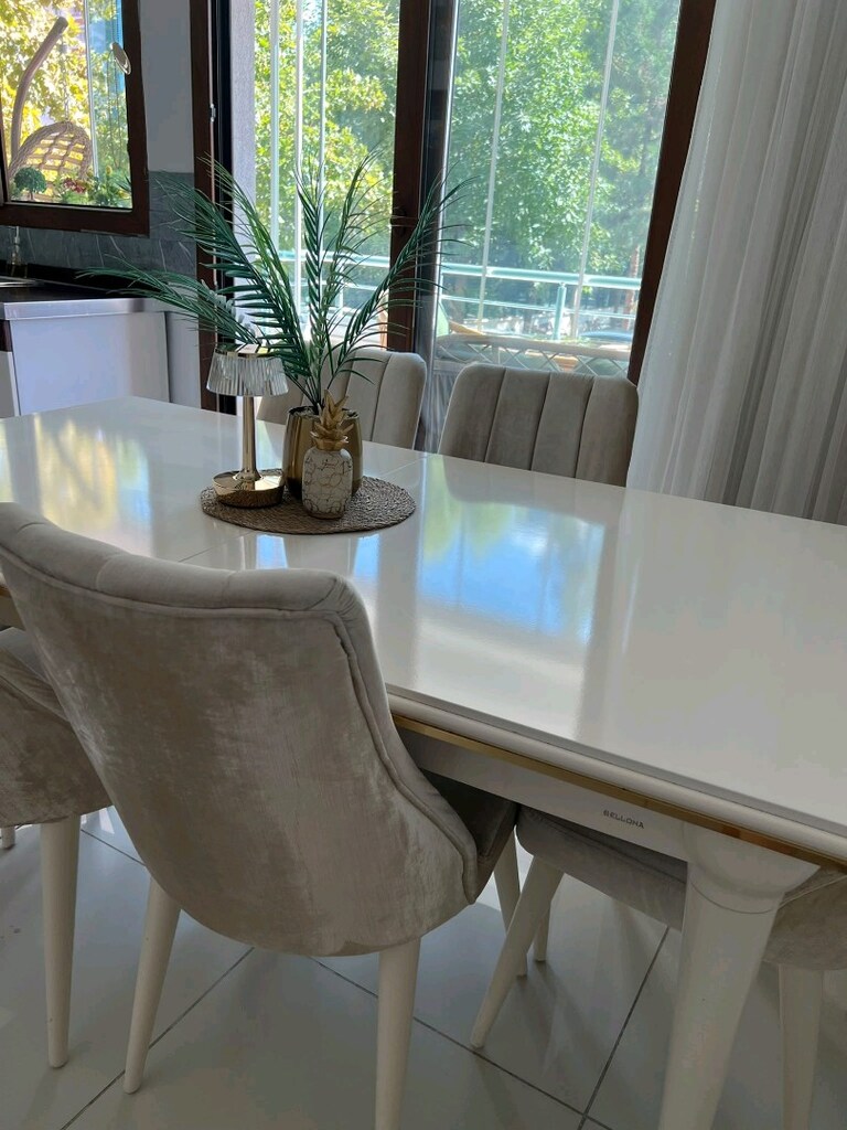 Şık ve Modern Yemek Masası + 6 Sandalye - 6