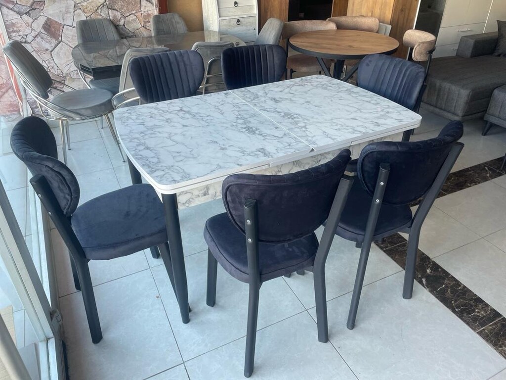 6 kişilik yemek masası mdf - 6