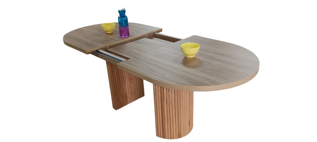 Ahşap Desenli Açılır Kapanır İlaveli Yemek Masası (160-200x90 cm) - 5