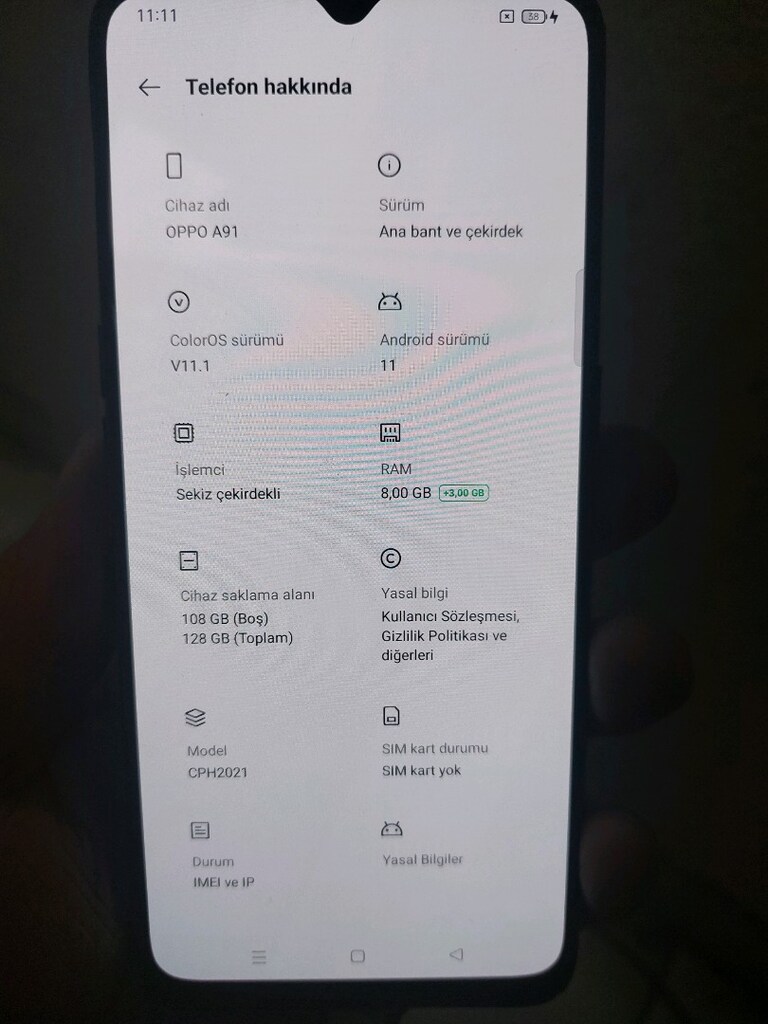 Oppo A91 Cep telefonu. 128 GB. Cihaz tertemiz ekranda çizik dahi yok. - 18