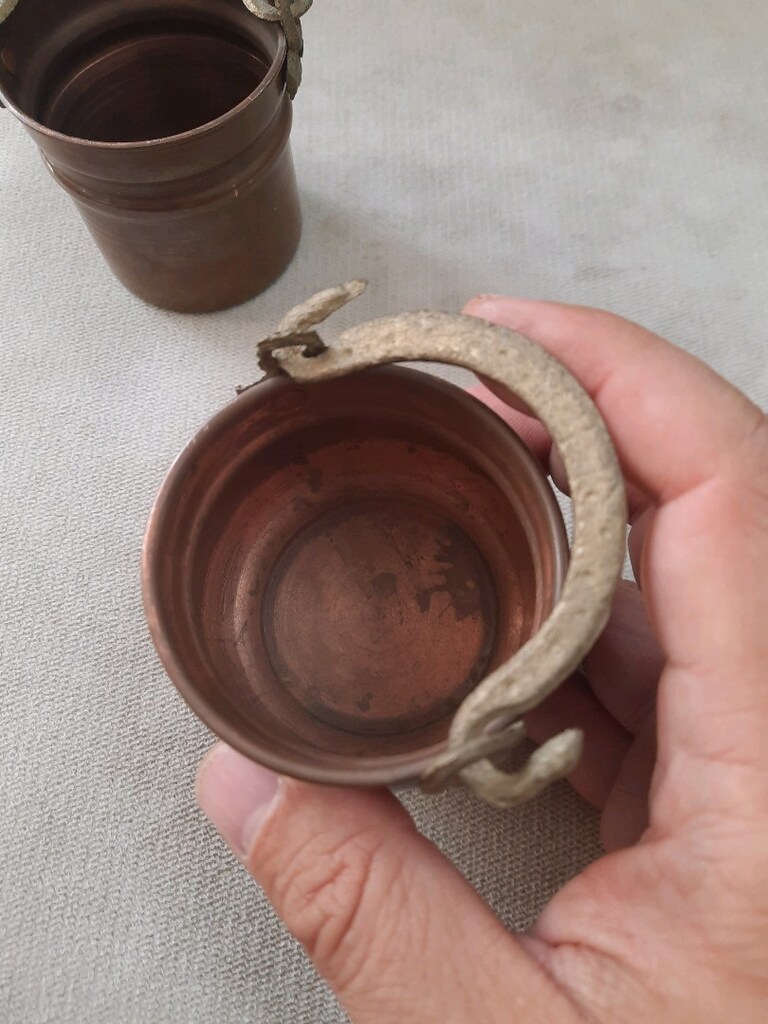 dönem 2li bakır bakraç kulplu kaseler - 5