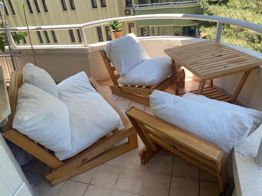 Ahşap oturma grubu-balkon - 9