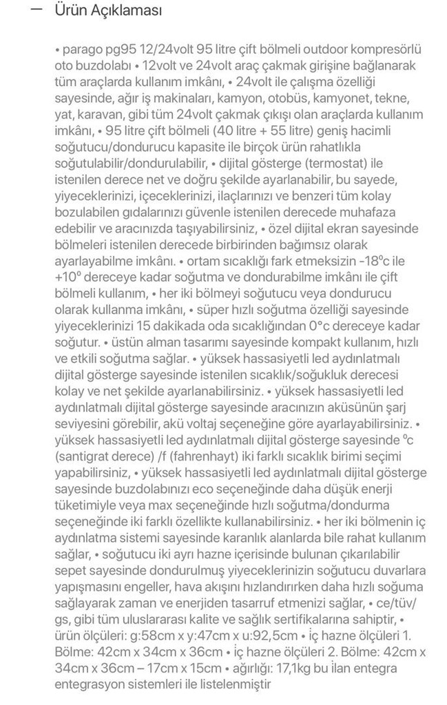Parago 95 litre araç buzdolabı - 8