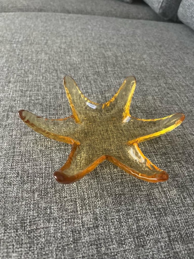 Zara home denizyıldız dokulu cam kase biblo