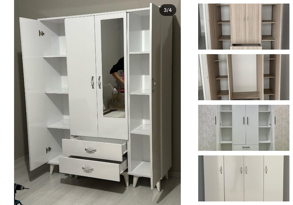 4 kapaklı elbise dolabı yipjweznnd - 3