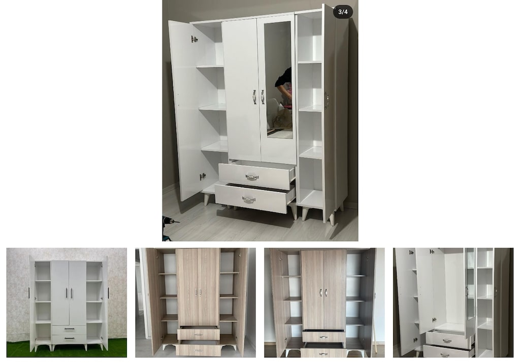 4 kapaklı elbise dolabı otjjfhnzod - 2