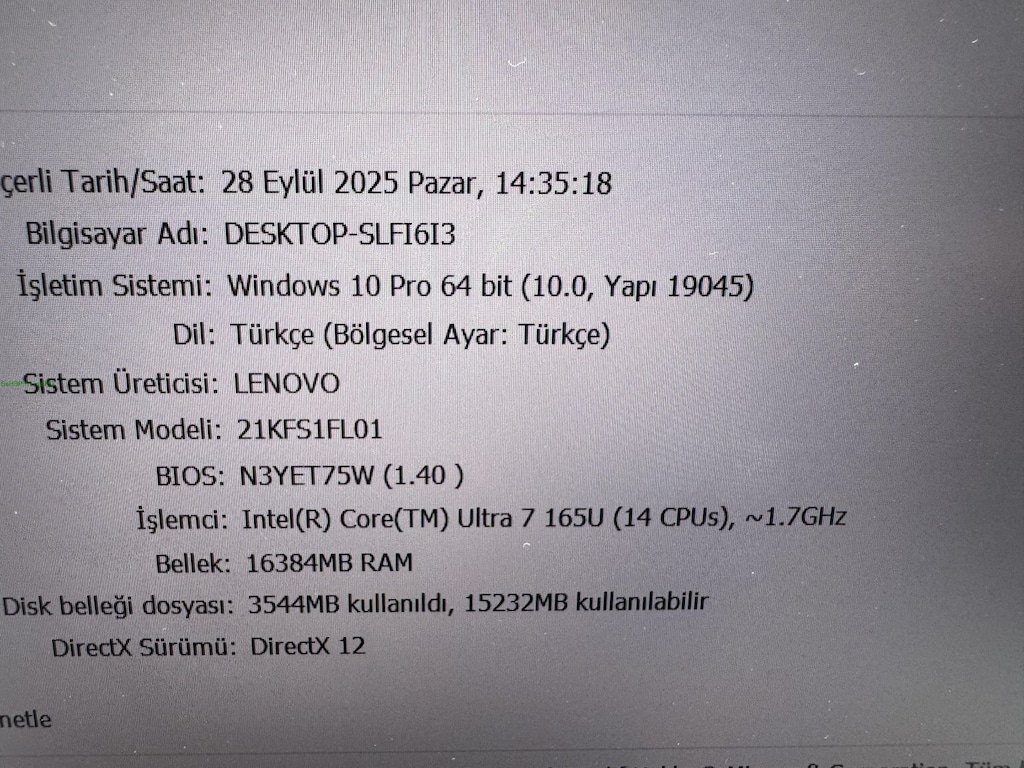 THİNKPAD X1 2 İN 1 ULTRA 7 İŞLEMCİ 16 GB RAM 512 NVME DOKUNMATİK - 8