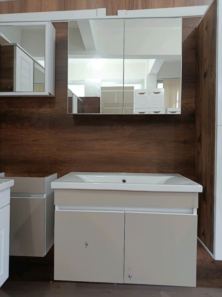 ALTÜST KAŞMIR RENKLİ MDF BANYO DOLABI &BALON KAPAK BOY DOLABI - 7