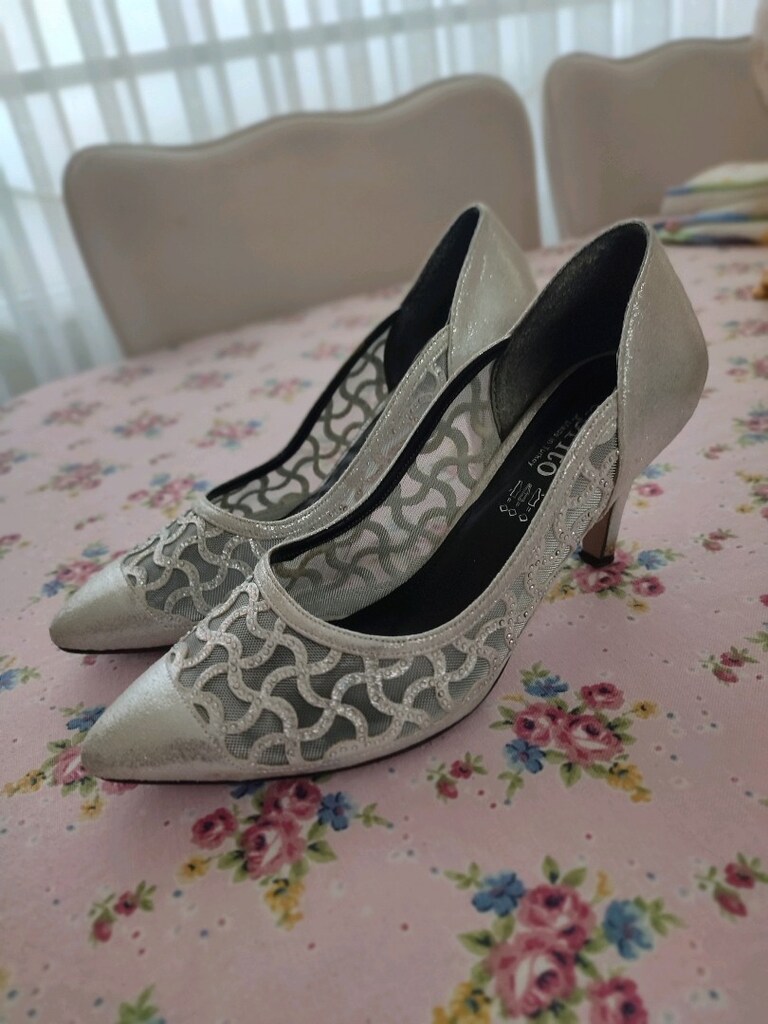 Gümüş abiye ayakkabısı stiletto - 2