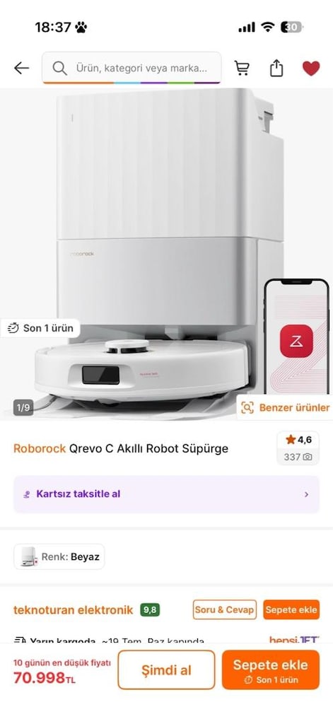 Tertemiz Roborock Qrevo C akıllı robot - 5
