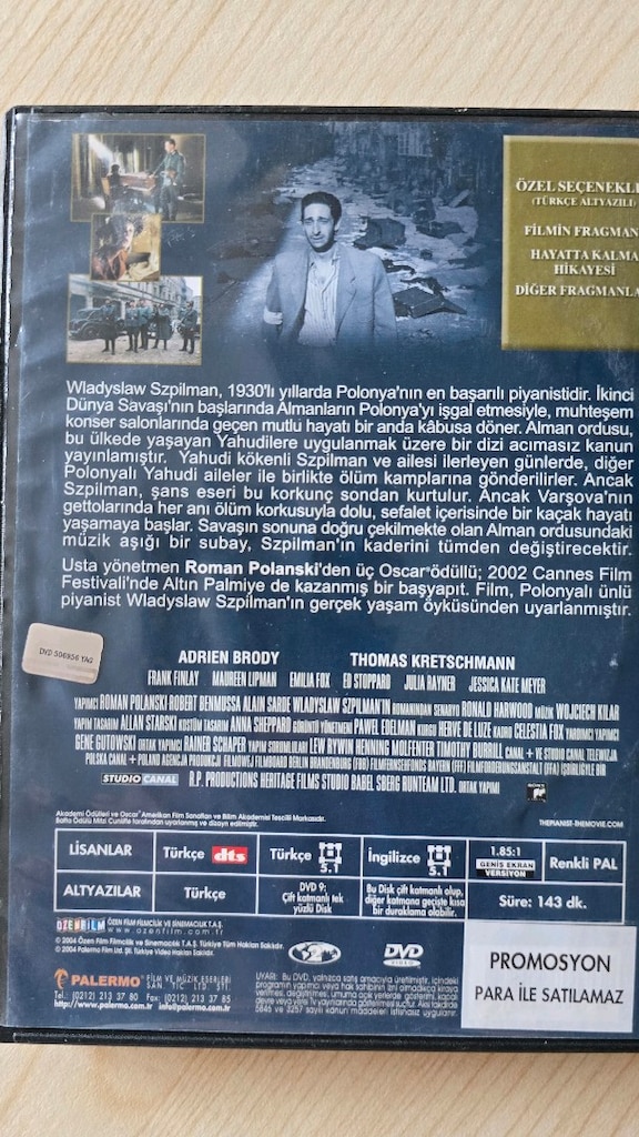 DVD ORJİNAL FİLM "PİYANİST" - 2